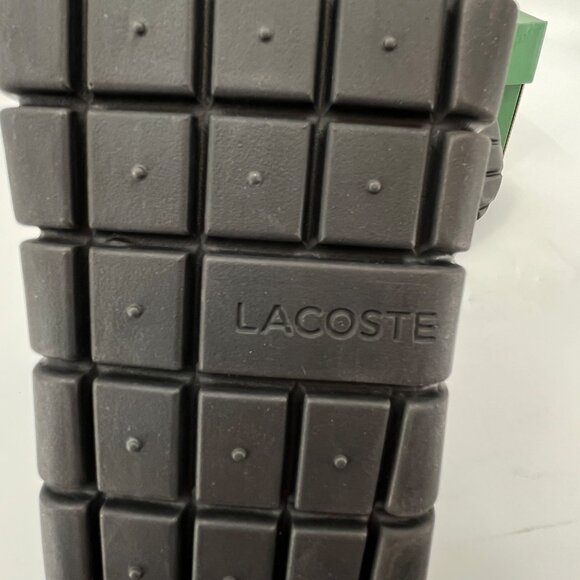 Lacoste Men’s Serve Puffer Slippers Size 9 Black Nylon Quilted Slip On Round Toe